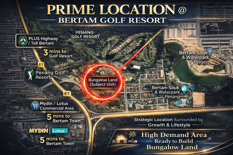 Prime Bungalow Land at Penang Golf Resort Bertam Near Highway | 8051 sqft Freehold